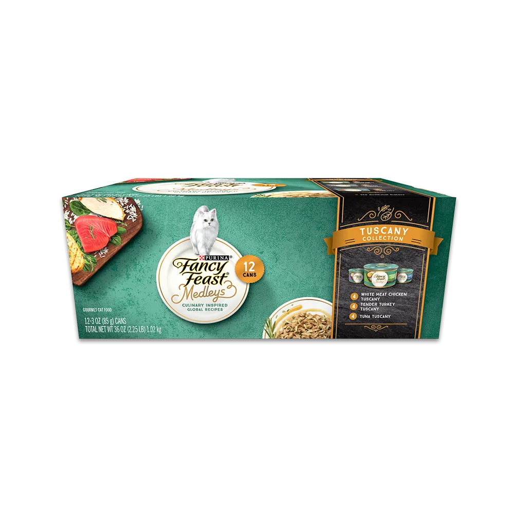 Fancy Feast Medleys Tuscany Collection Variety Pack – 12 Cans
