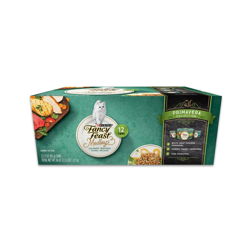 Paquete surtido de alimento húmedo para gatos Fancy Feast® Mix primavera - 12 latas