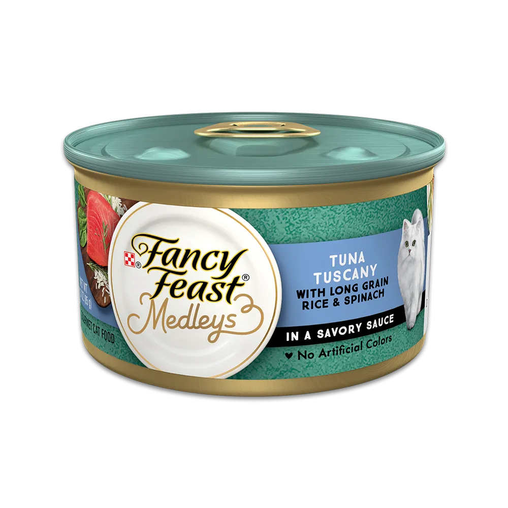 Fancy Feast Medleys Tuna Tuscany With Long Grain Rice & Spinach in a Savory Sauce 