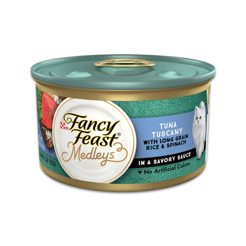 Alimento Fancy Feast Mix de sabor atún a la toscana con arroz de grano largo y espinaca en una salsa sabrosa