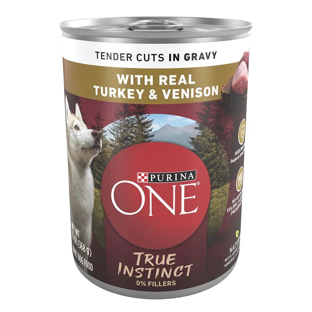 Purina ONE True Instinct Tender Cuts in Gravy Dog Food Formula With Real Turkey & Venison 