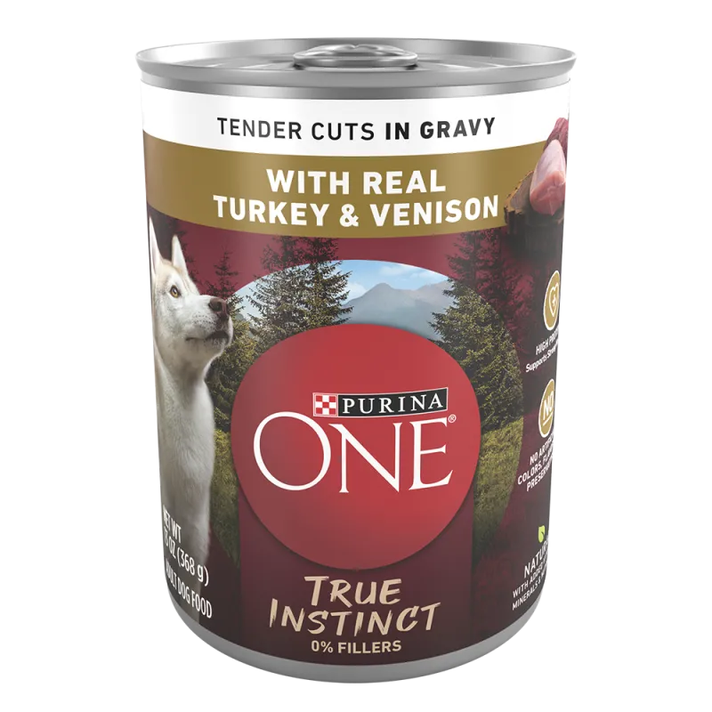 Purina ONE True Instinct Tender Cuts in Gravy Dog Food Formula With Real Turkey & Venison 