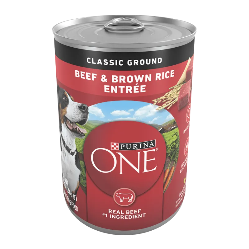 Purina ONE Beef & Brown Rice Entrée Classic Ground Wet Dog Food 