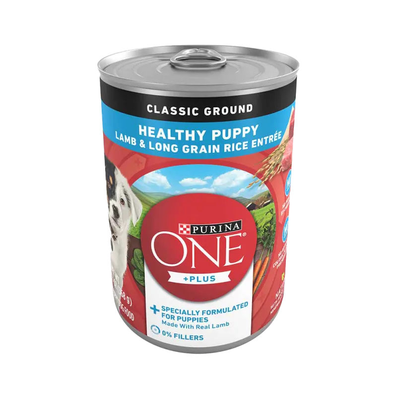 Purina ONE +Plus Healthy Puppy Classic Ground Lamb & Long Grain Rice Entrée Wet Dog Food 