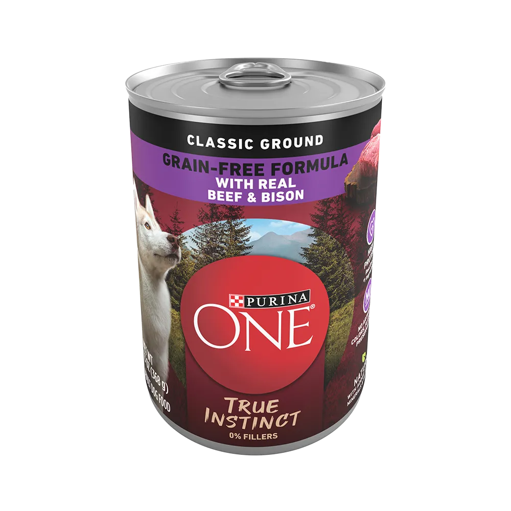 Purina ONE True Instinct Classic Ground Grain-Free Wet Dog Food Formula With Real Beef & Bison