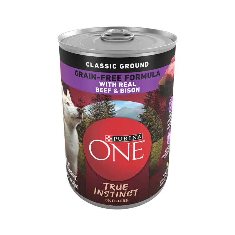 Purina ONE True Instinct Classic Ground Grain-Free Wet Dog Food Formula With Real Beef & Bison