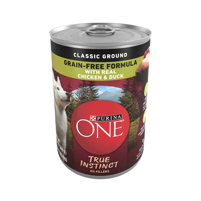 Purina ONE True Instinct Classic Ground Grain-Free Dog Food Formula With Real Chicken & Duck 
