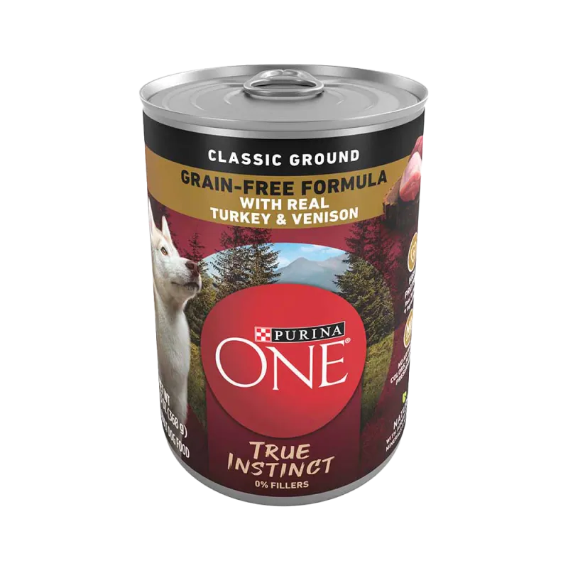 Purina ONE True Instinct Classic Ground Grain-Free Wet Dog Food Formula With Real Turkey & Venison