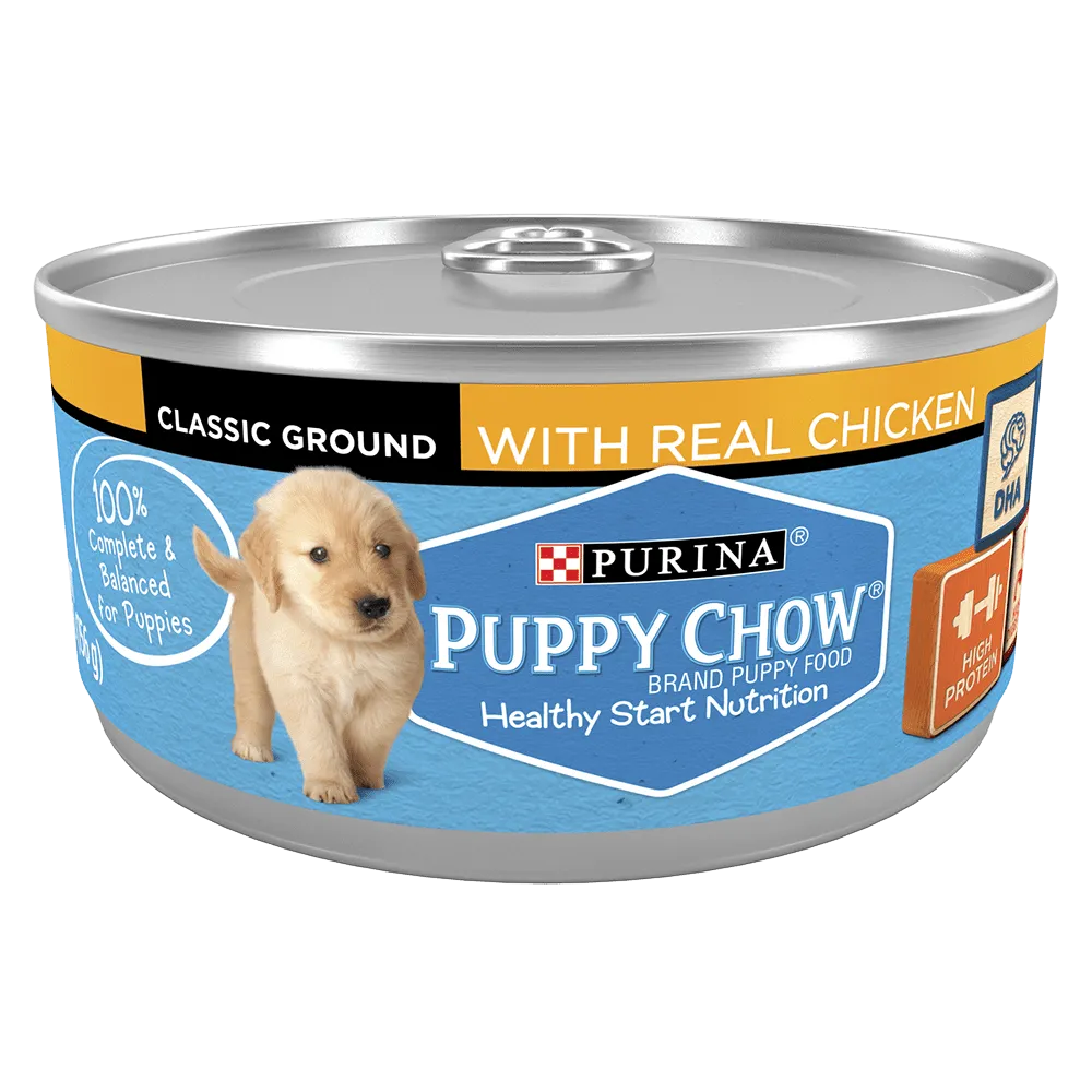 Puppy Chow Wet Canned Puppy Dog Food with Real Chicken