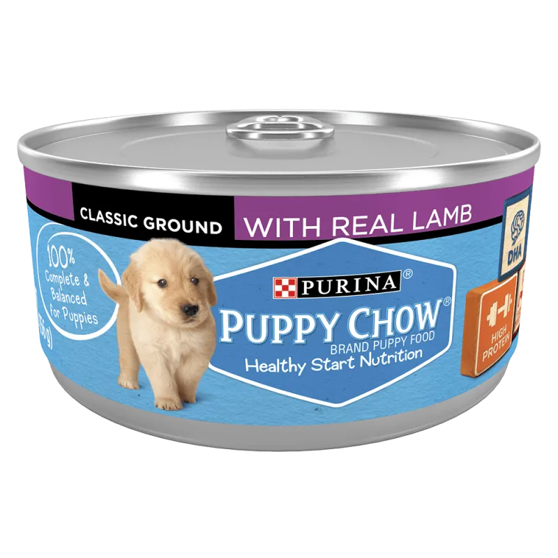 Puppy Chow Wet Canned Puppy Dog Food with Real Lamb