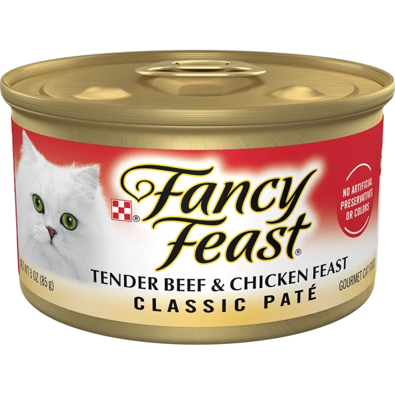 Alimento húmedo <i>gourmet</i> para gatos Fancy Feast sabor a paté de carne de res y pollo tierna