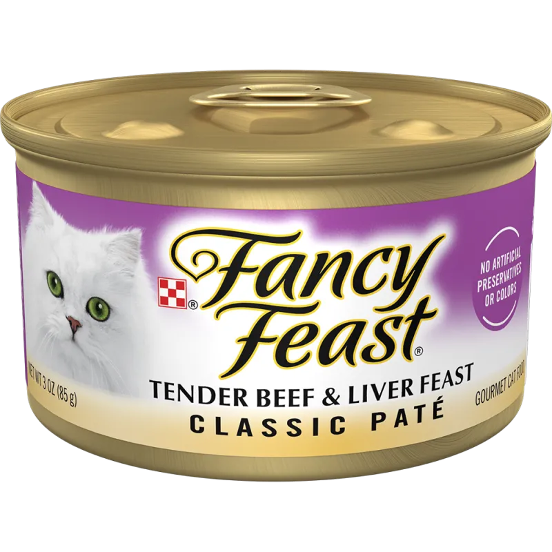 Fancy Feast Classic Paté Tender Beef & Liver Feast Gourmet Wet Cat Food