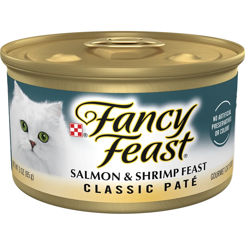 Fancy Feast Classic Paté Salmon & Shrimp Feast Gourmet Wet Cat Food