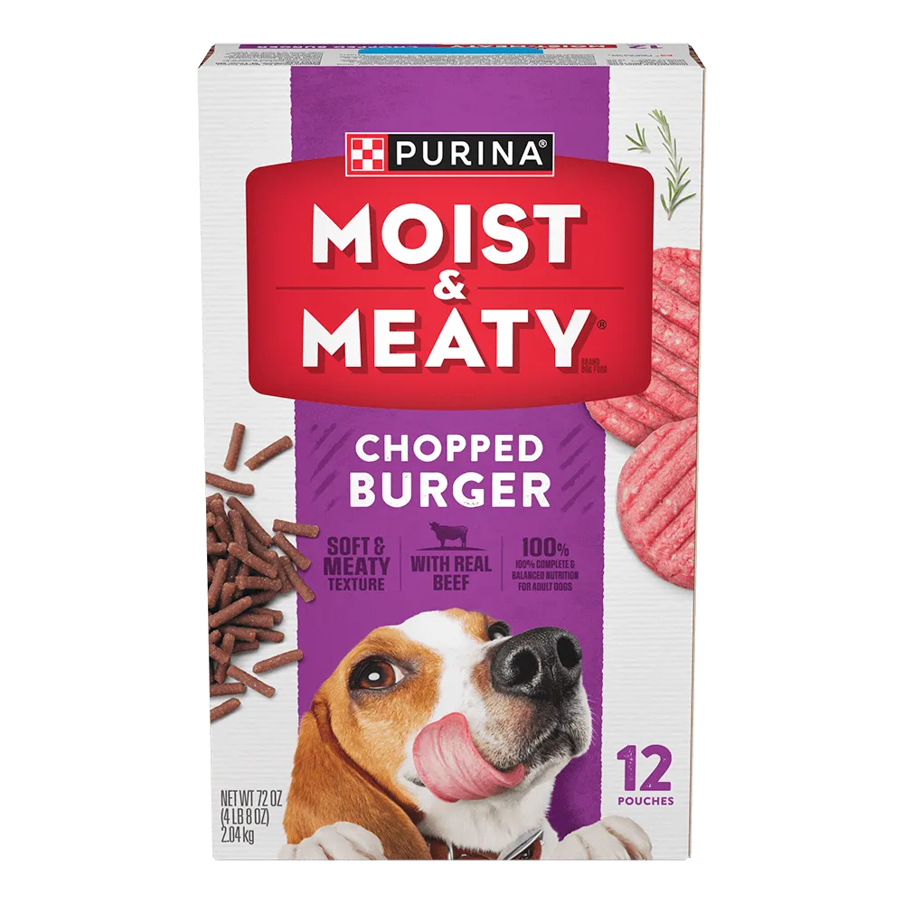 Purina Moist & Meaty Chopped Burger Soft Dog Food
