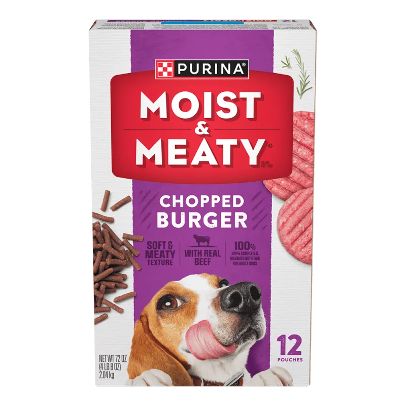 Alimento balanceado blando para perros Purina Moist & Meaty de hamburguesa picada