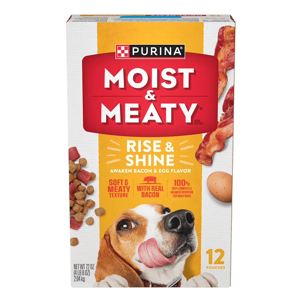 Purina Moist & Meaty Rise and Shine Awaken Bacon & Egg Flavor Soft Dog Food