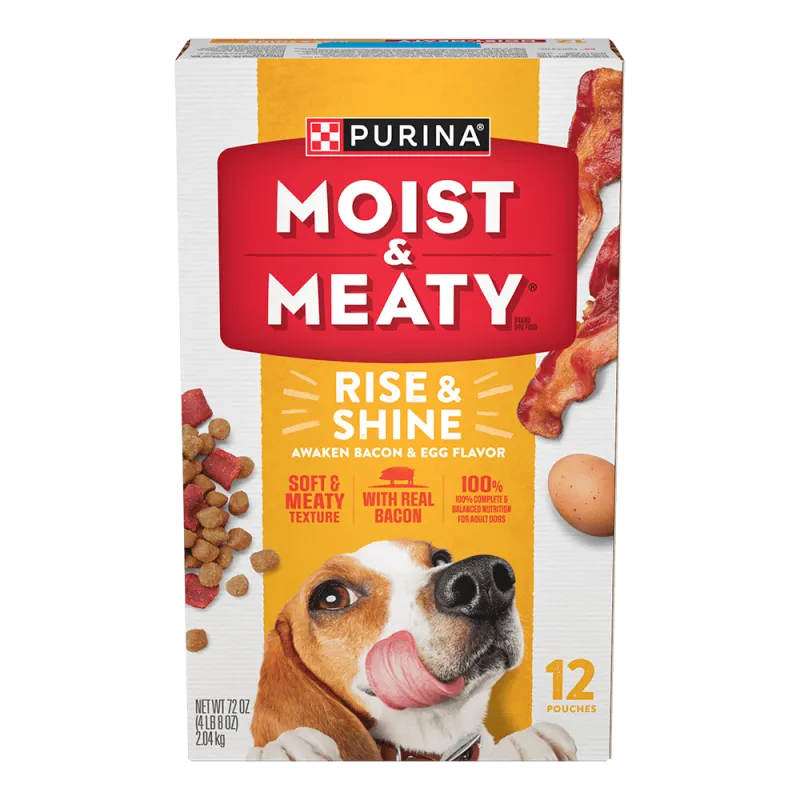 Purina Moist & Meaty Rise and Shine Awaken Bacon & Egg Flavor Soft Dog Food