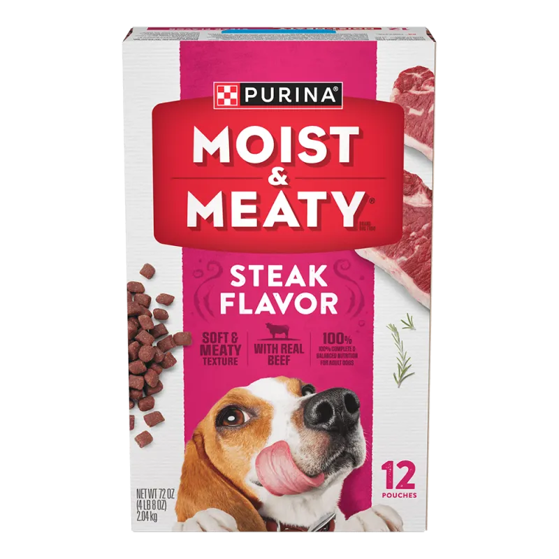 Alimento balanceado blando para perros Purina Moist & Meaty sabor a filete