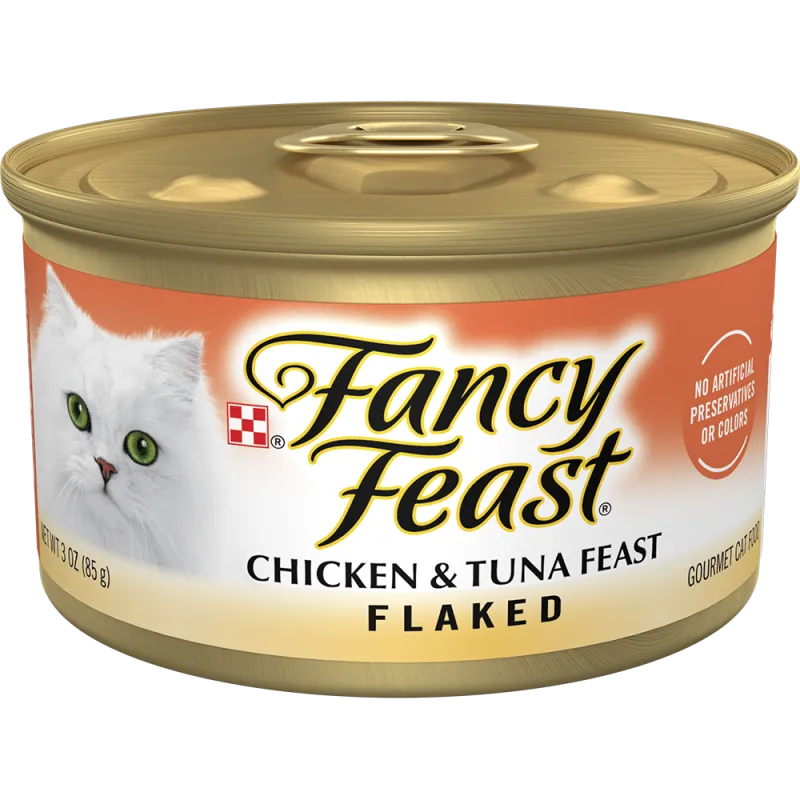 Alimento húmedo para gatos Purina Fancy Feast con festín de pollo y atún desmenuzados