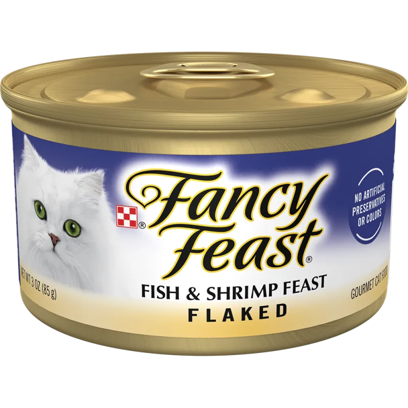 Purina Fancy Feast Wet Cat Food Flaked Fish and Shrimp Feast