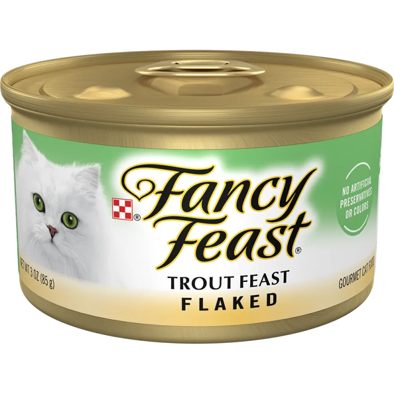 Alimento húmedo para gatos Purina Fancy Feast con festín de trucha desmenuzada