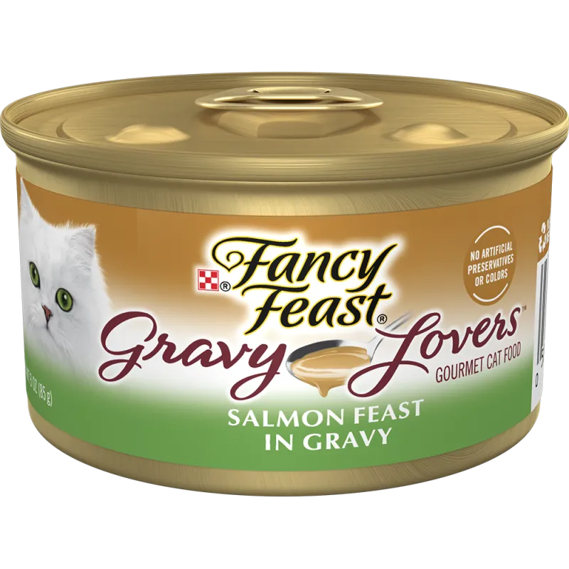 Alimento húmedo <i>gourmet</i> para gatos Purina Fancy Feast Gravy Lovers sabor a salmón en salsa preparada con jugo de cocción