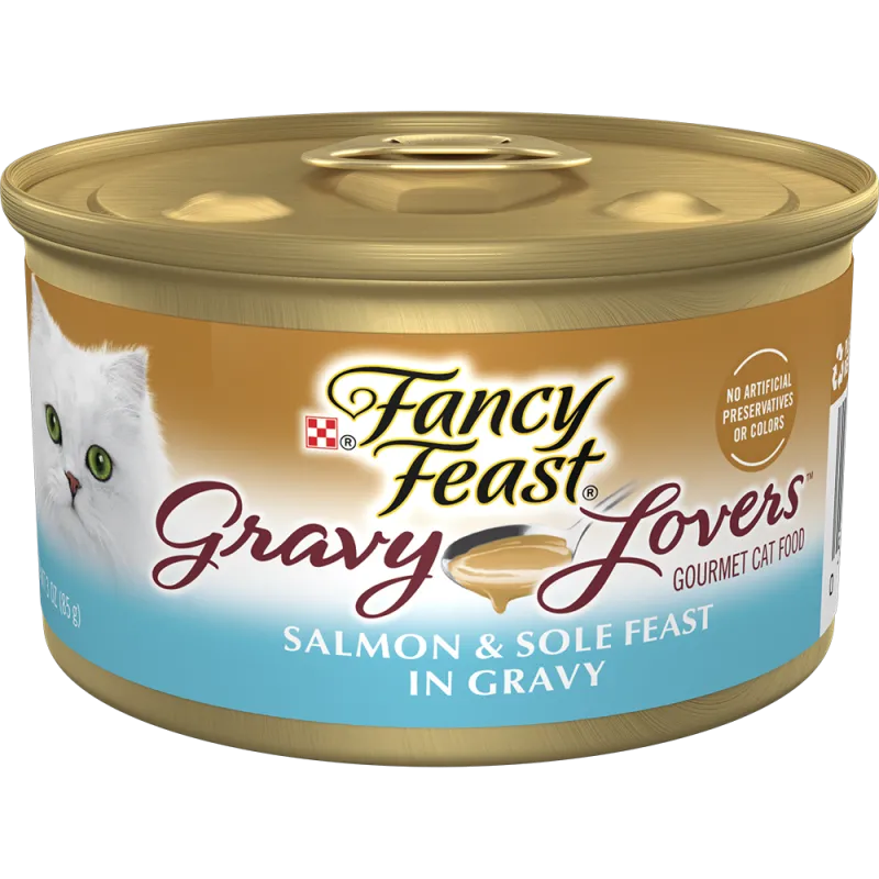 Alimento húmedo <i>gourmet</i> para gatos Purina Fancy Feast Gravy Lovers sabor a salmón y lenguado en salsa preparada con jugo de cocción