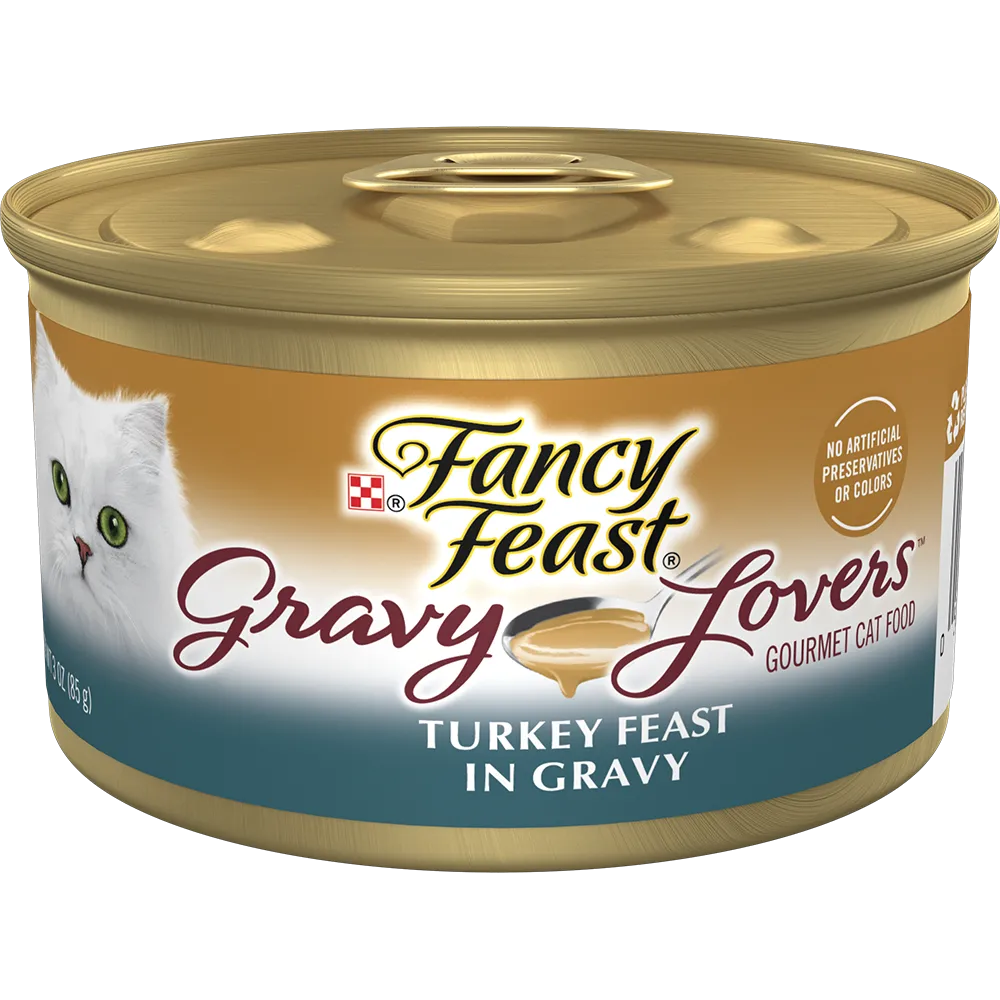 Purina Fancy Feast Gravy Lovers Turkey Feast Gourmet Cat Food in Wet Cat Food Gravy 