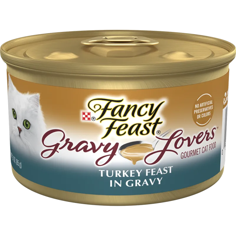 Alimento húmedo <i>gourmet</i> para gatos Purina Fancy Feast Gravy Lovers sabor a pavo en salsa preparada con jugo de cocción