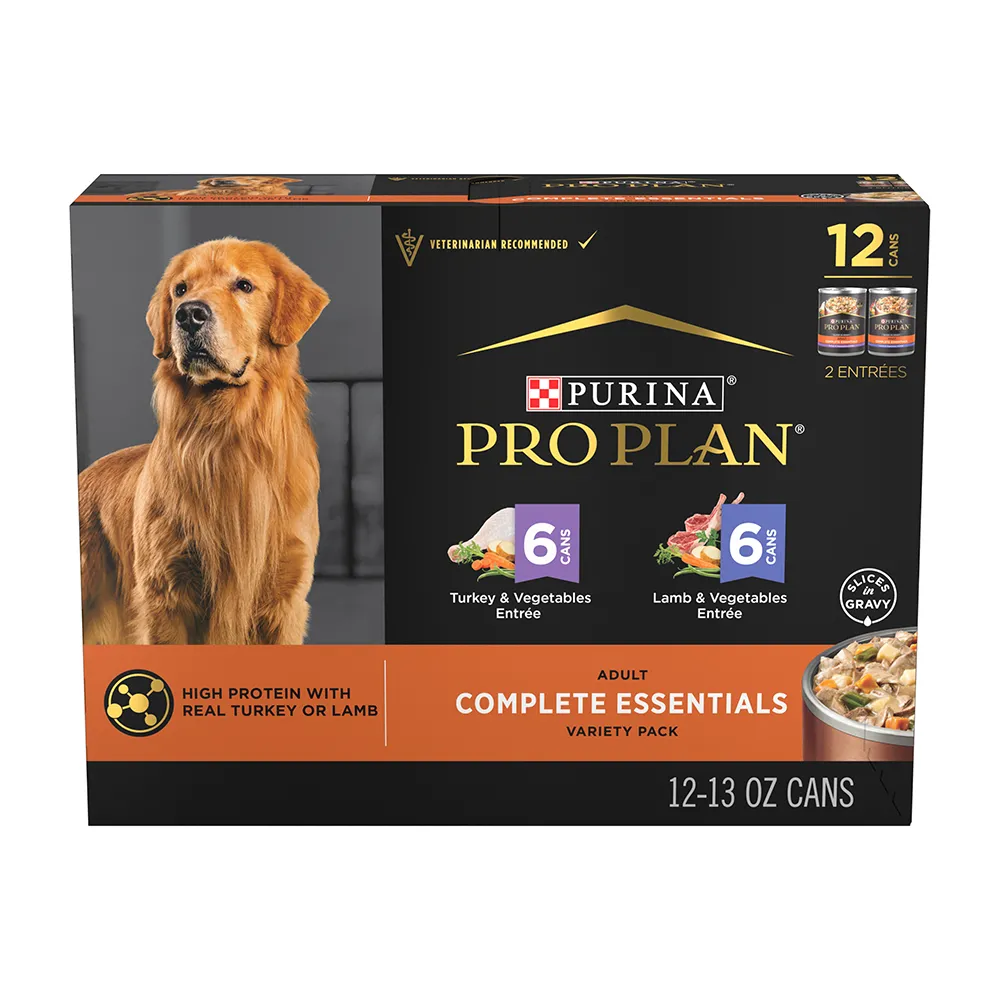 Pro Plan Complete Essentials Lamb and Turkey Wet Dog Food in Gravy Variety Pack