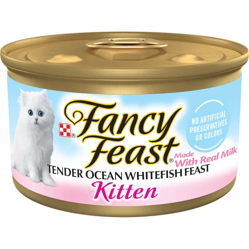 Alimento húmedo para gatitos Fancy Feast Gatito paté de festín de pescado blanco marino tierno