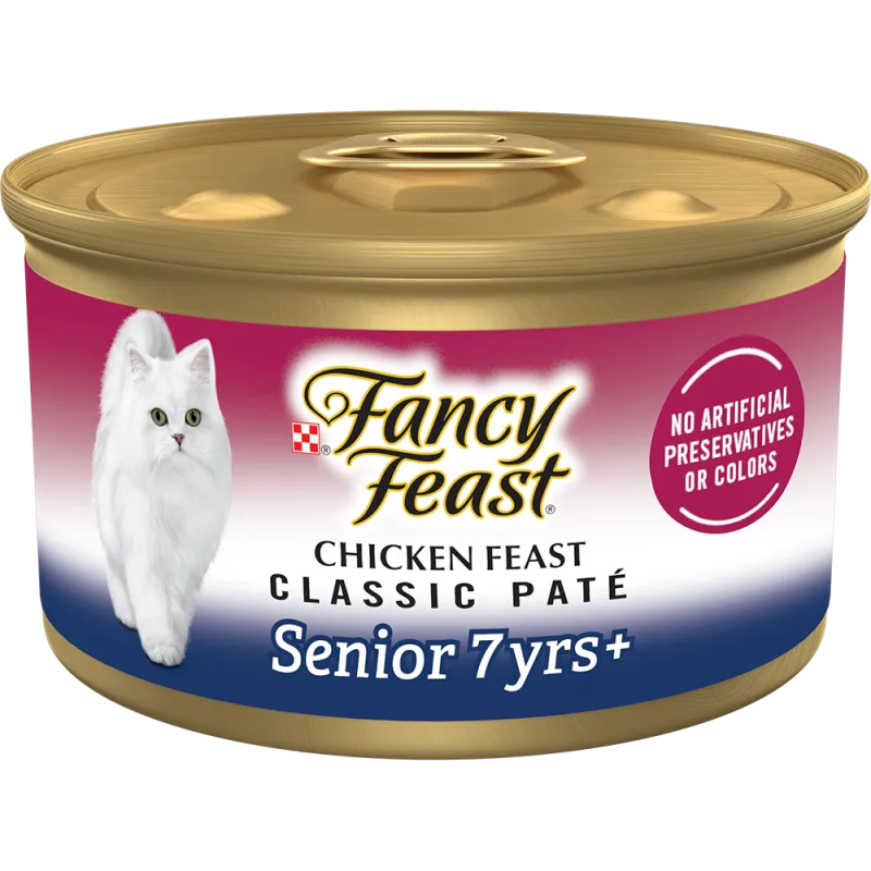 Festín de paté de pollo Fancy Feast para gatos de siete años o más