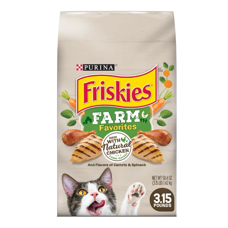 Friskies Farm Favorites With Chicken And Flavors of Carrots & Spinach Dry Cat Food