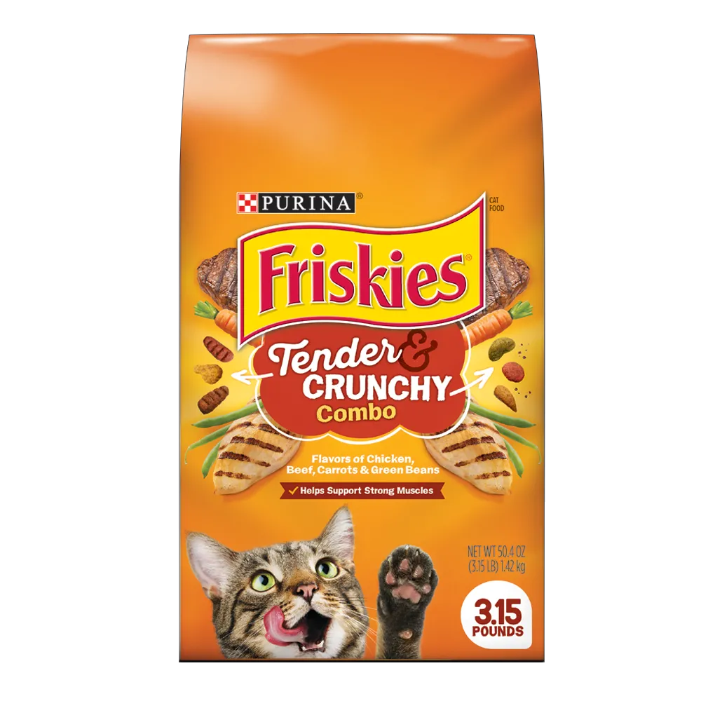 Friskies Tender & Crunchy Combo With Flavors of Chicken, Beef, Carrots & Green Beans Dry Cat Food