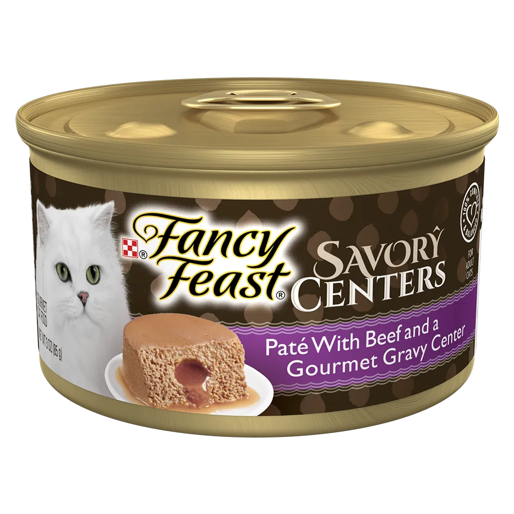 Fancy Feast Savory Centers Paté with Beef and a Gourmet Gravy Center Wet Cat Food