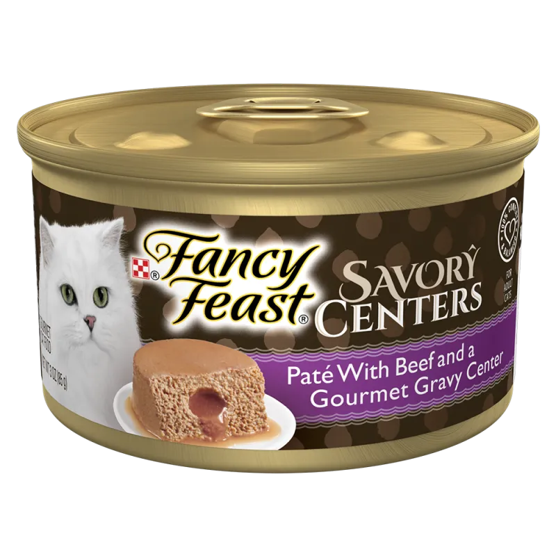 Alimento húmedo para gatos Fancy Feast Savory Centers de paté con carne de res y un centro de salsa <i>gourmet</i>