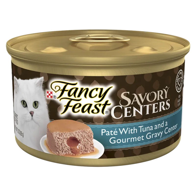 Fancy Feast Savory Centers Paté with Tuna and a Gourmet Gravy Center Wet Cat Food