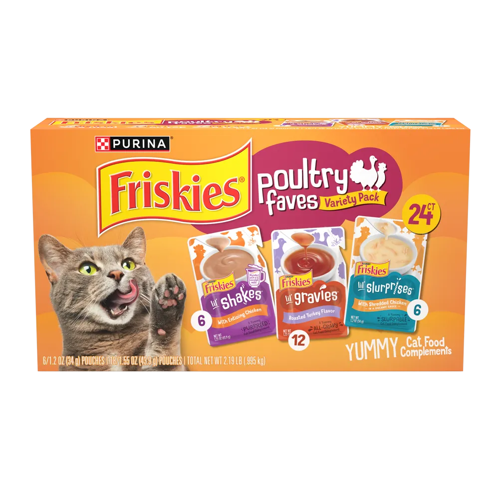 Friskies Poultry Faves Cat Food Complement 24 Ct Variety Pack