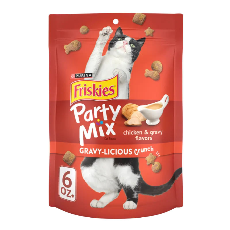 Friskies Party Mix Gravy-licious Chicken & Gravy Flavors Cat Treats