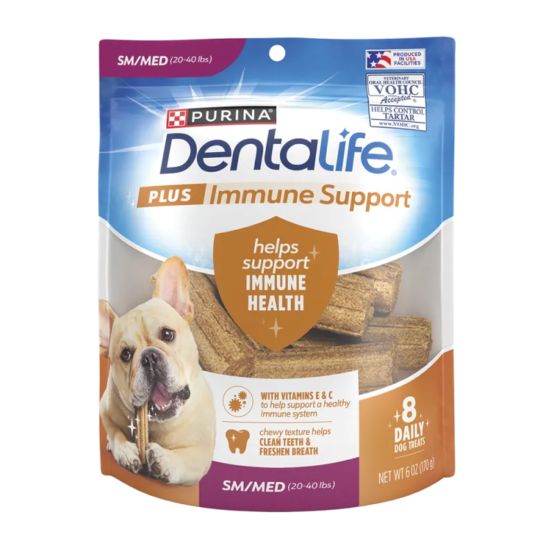 Bocadillos DentaLife Plus Immune Support para perros pequeños y medianos