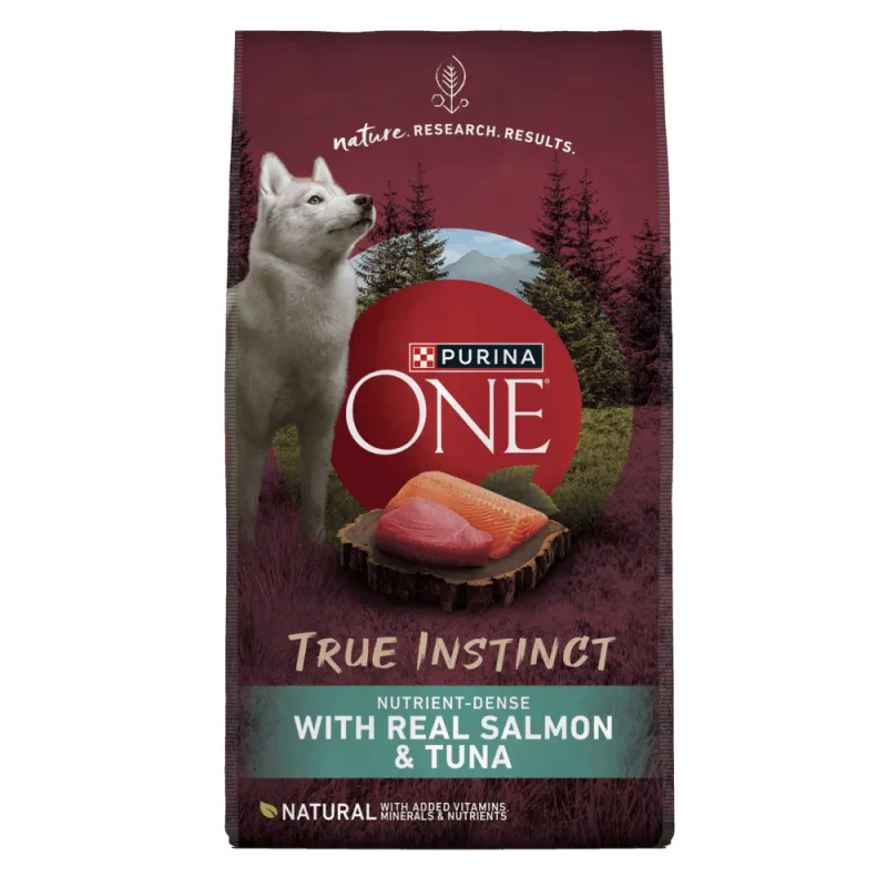 Purina ONE True Instinct With Real Salmon and Tuna Natural With Added Vitamins, Minerals and Nutrients High Protein Dog Food Dry Formula