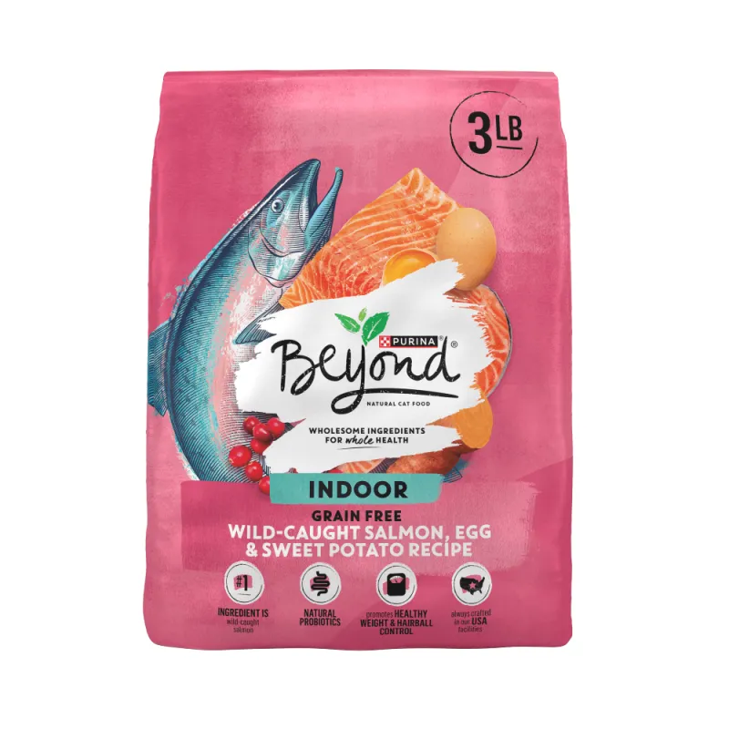 Beyond Simply Indoor Cat Grain Free Wild-Caught Salmon, Egg & Sweet Potato Recipe Dry Cat Food