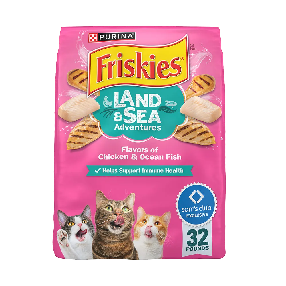 Friskies Land & Sea Adventures With Flavors of Chicken & Ocean Fish Dry Cat Food