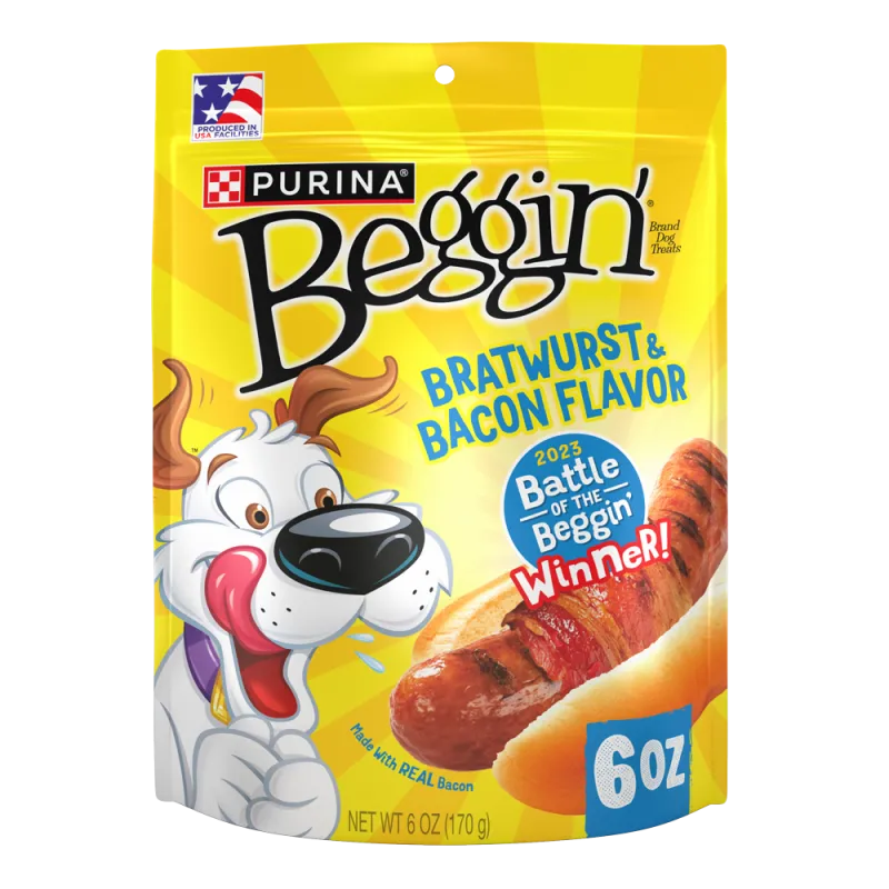 Golosinas para perros Beggin’ con sabor a salchicha alemana y tocino de Purina