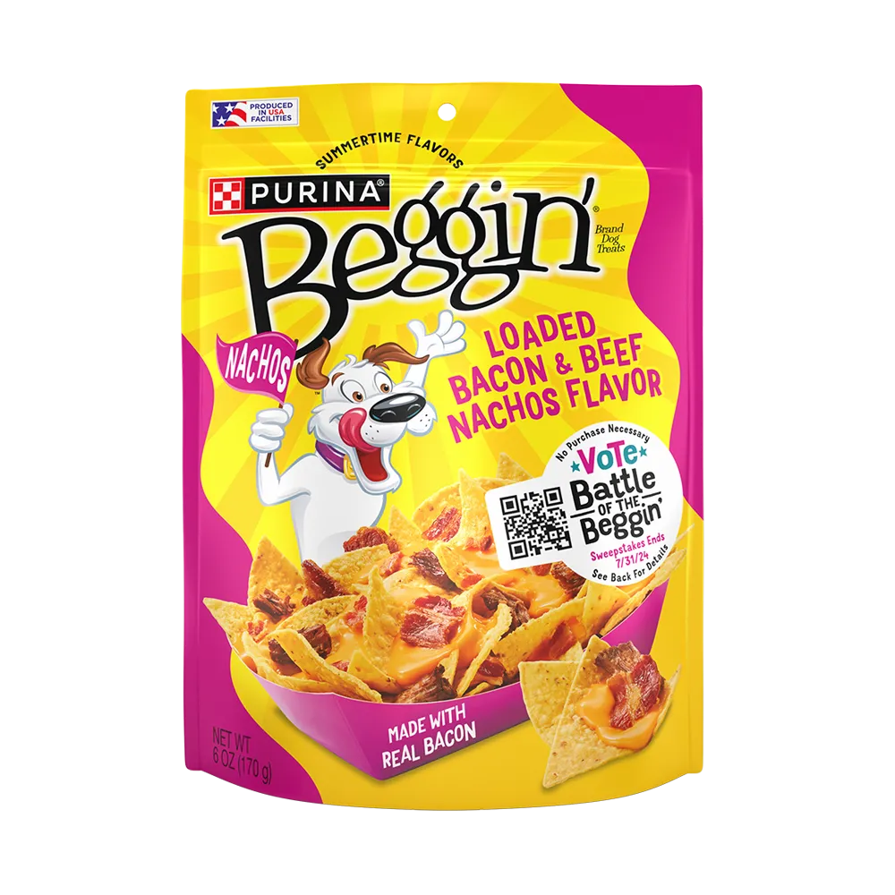 Golosinas para perros Beggin’ sabor nachos con tocino y carne de res