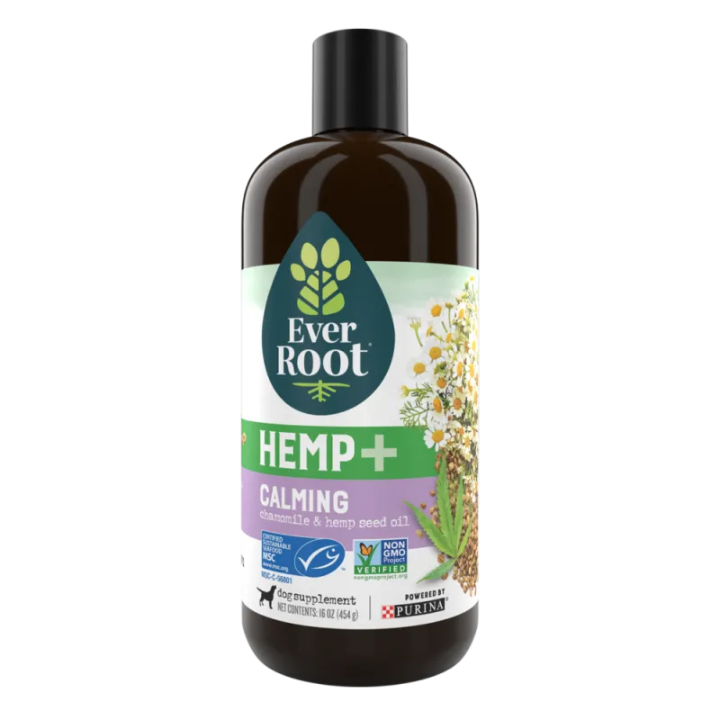 EverRoot Dog Supplements Calming Chamomile and Hemp Seed Oil