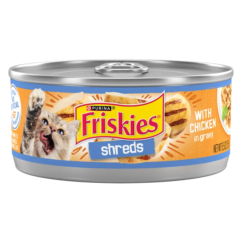 Purina Friskies Chicken Lovers Wet Cat Food Variety Pack, 5.5 oz Cans (32 Pack