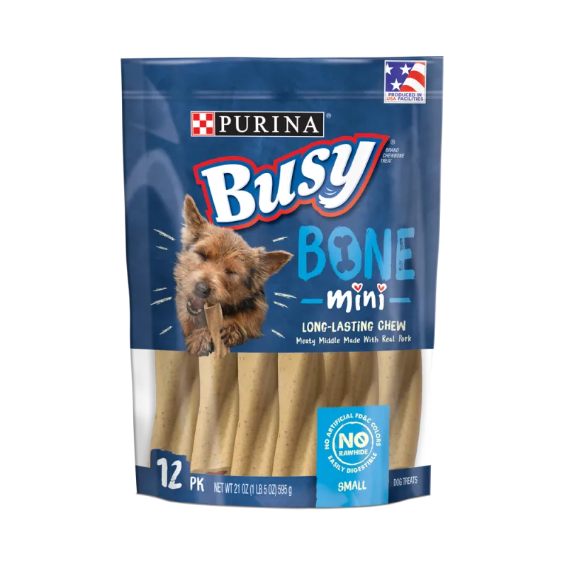 Bocadillos masticables Busy Bone en miniatura para perros pequeños