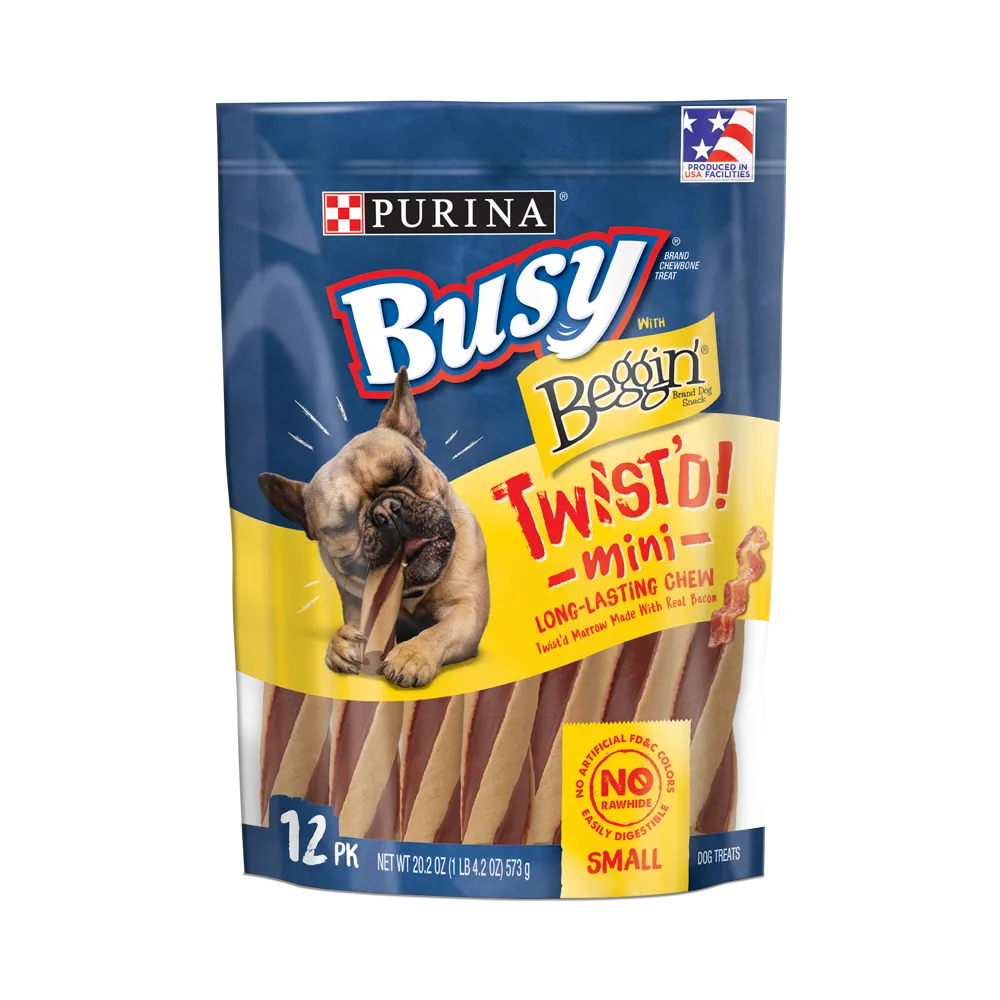 Busy with Beggin’® Twist’d Mini Chew Treats for Small Dogs