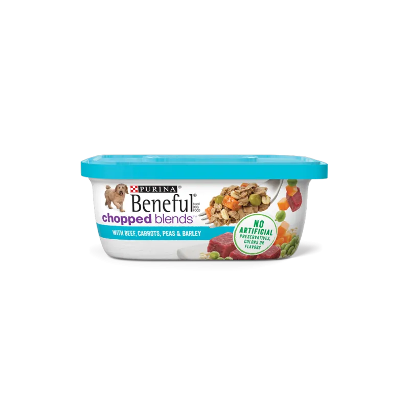 Alimento húmedo para perros Beneful Chopped Blends con carne de res, zanahorias, arvejas y cebada